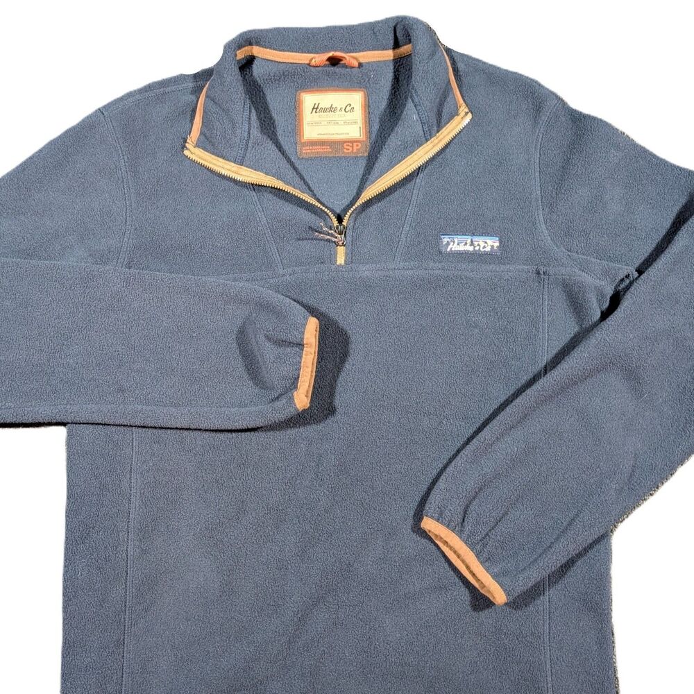 Hawke & Co Men's Small Pullover Jacket Blue Long Sleeve 1/4 Zip Fleece Sweater